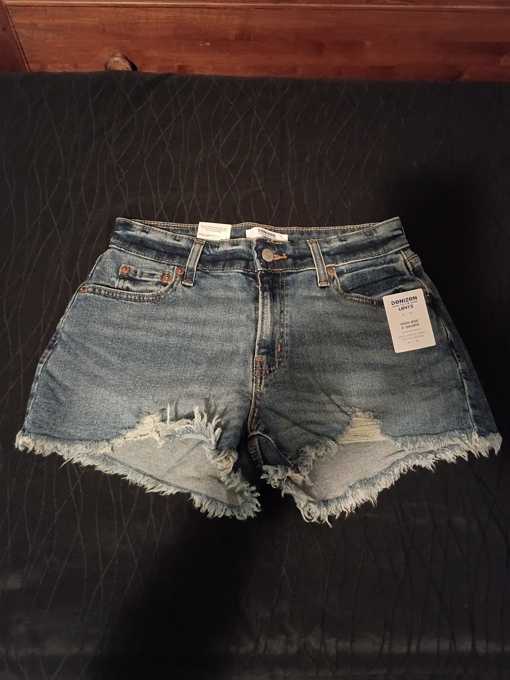 Denizen from Levi's Distressed Light Blue Denim Jean Shorts